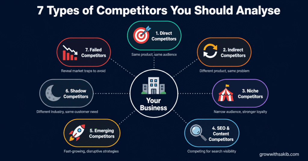 A Complete Guide to Competitor Research for Digital Businesses 7 types competitor you should analyse
