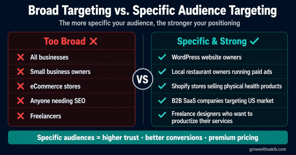 How to Find the Right Niche for Your Services broad targeting vs. specific audience targeting
