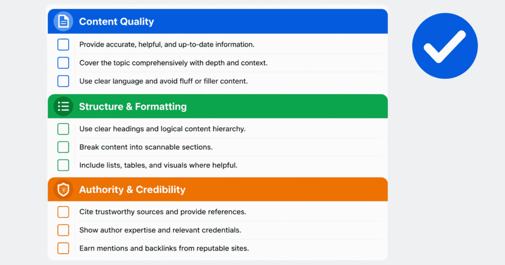 content qulity checklist
