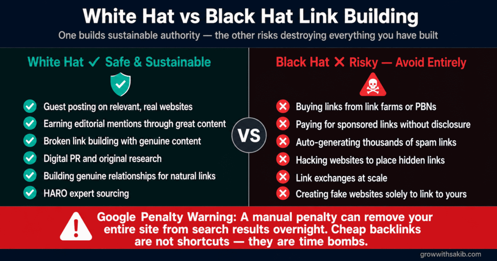 white hat vs black hat link building