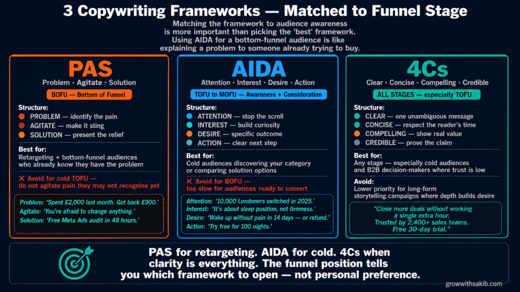 Facebook Ad Copy: The Complete 2026 Writing Guide 3 copywriting framworks