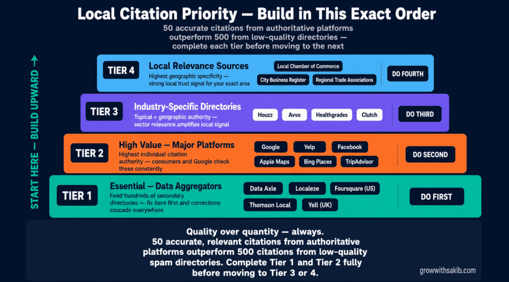 local citation priority bulid in this exact order