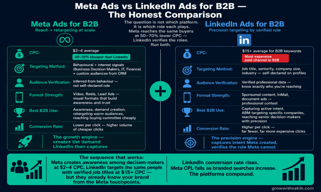 meta ads vs linkdin ads for b2b