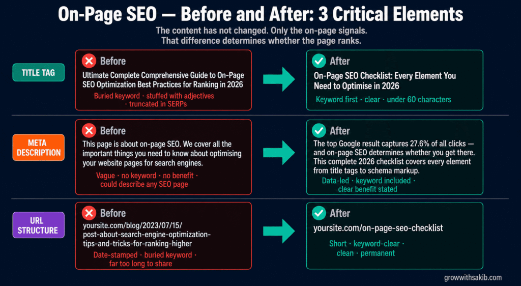 on page seo befor and after