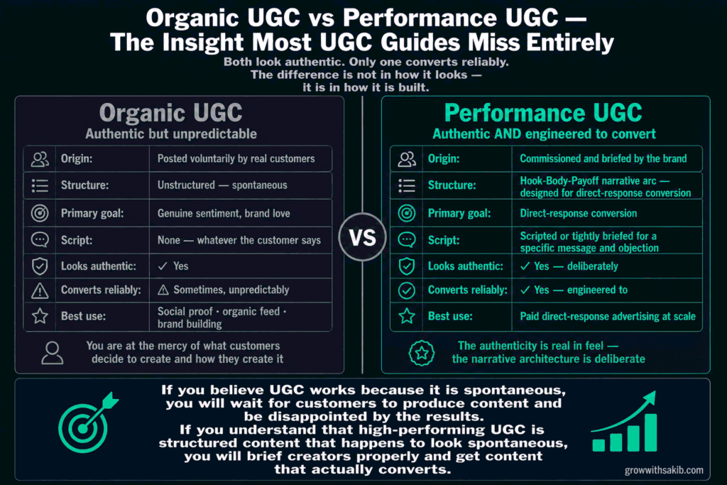 UGC Ads on Meta: Why User-Generated Content Outperforms Professional Creative organic ugc vs perfomance ugc