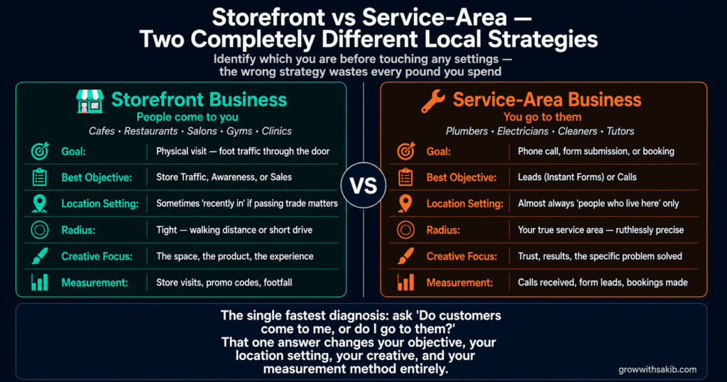 Meta Ads for Local Businesses: How to Get Customers in Your Area Without Wasting Budget storefront vs service