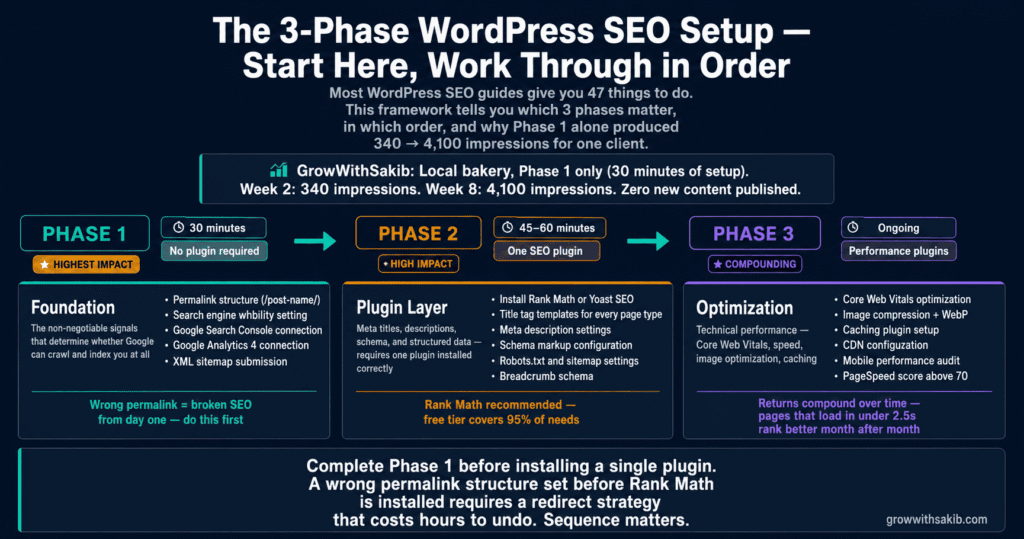 the 3 phase wordpress seo setup