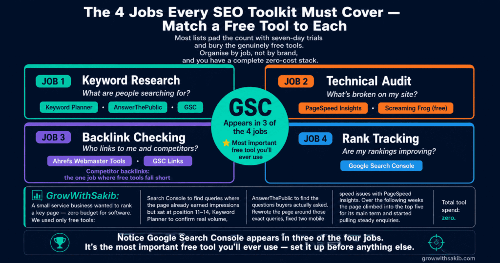 The 4 Jobs Every SEO Toolkit Must Cover - Match a Free Tool to Each
