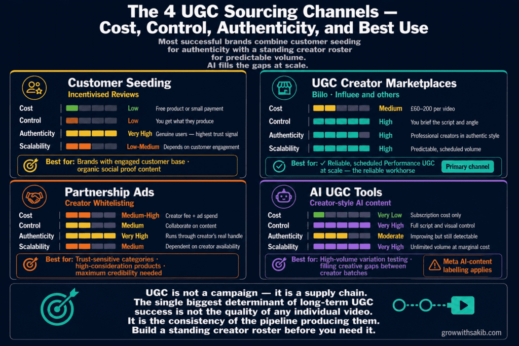 UGC Ads on Meta: Why User-Generated Content Outperforms Professional Creative the 4 ugc sourcing channels