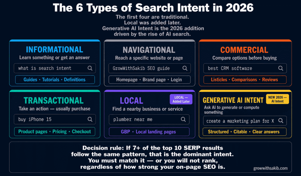 the 6 types of search intent