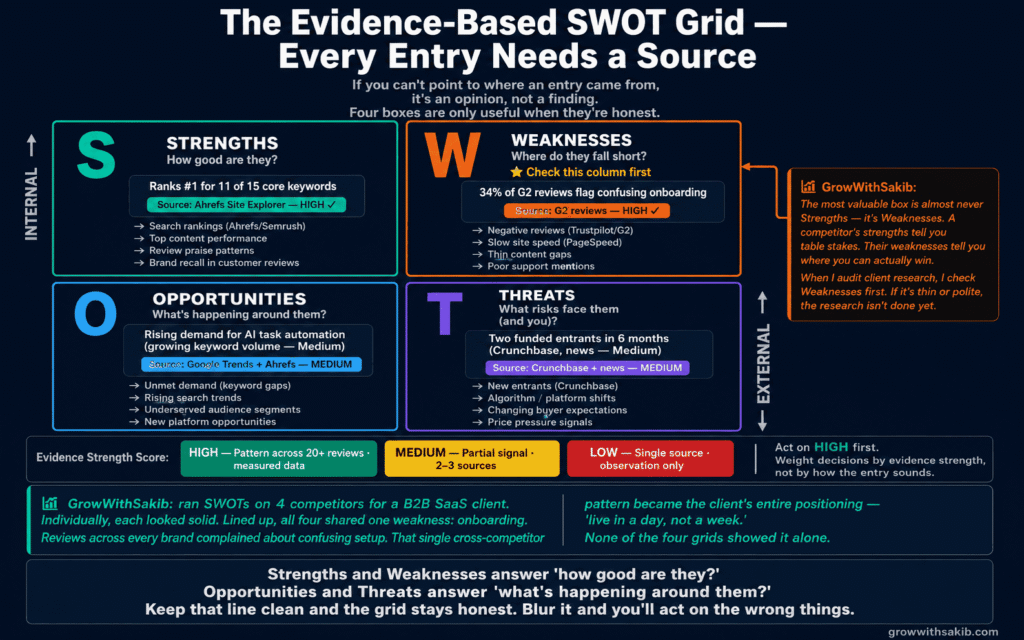 the evidence based swot grid