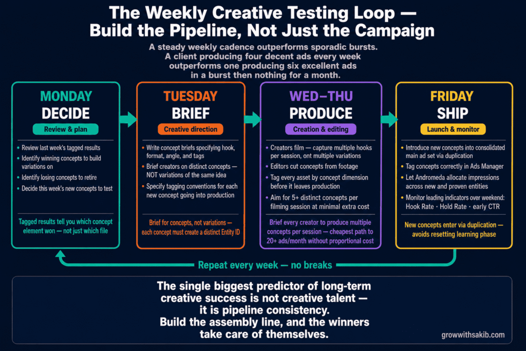 the weekly creative testing loop