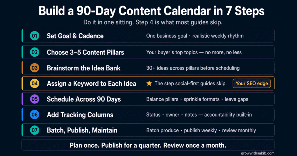 Build a 90 Day Content Calendar in 7 Steps
