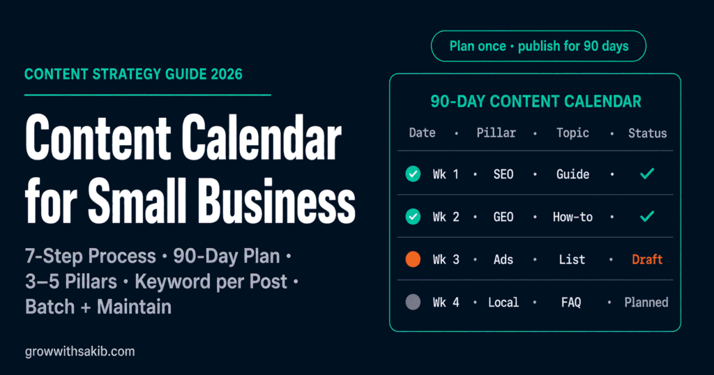 Content Calendar for Small Business