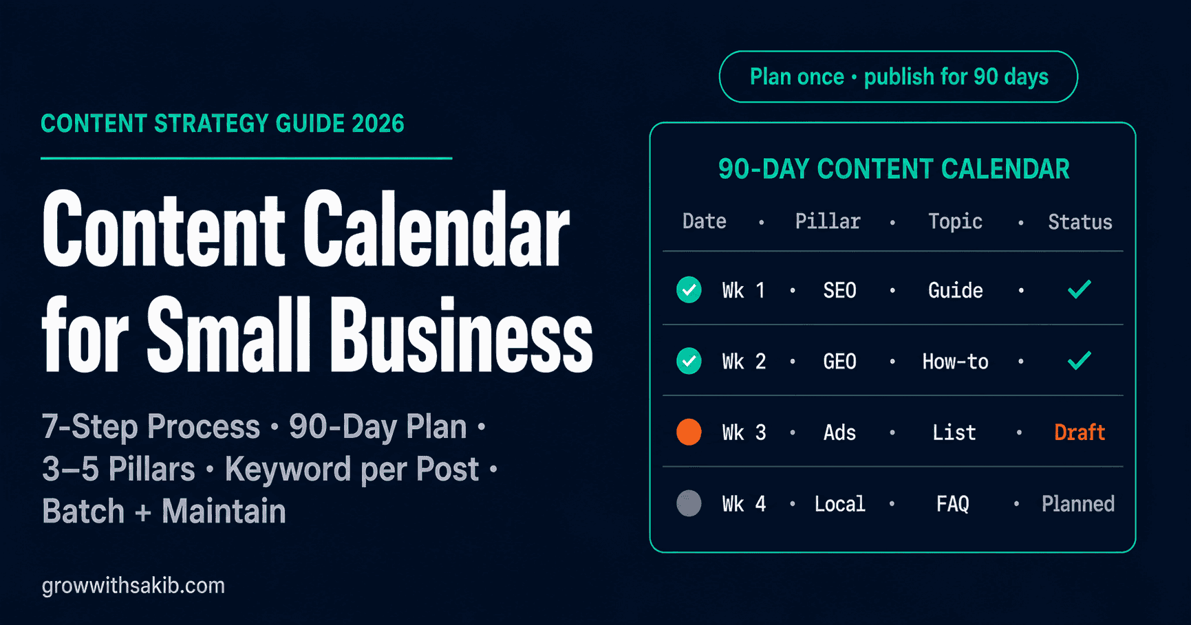Content Calendar for Small Business