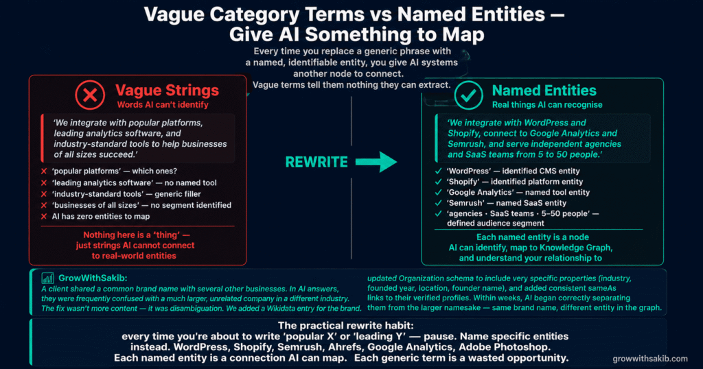 Vague Category Terms vs Named Entities