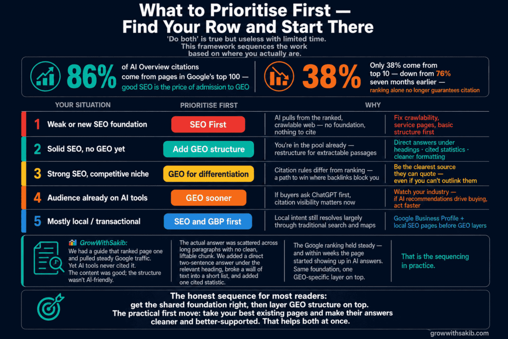 What to Prioritise First
